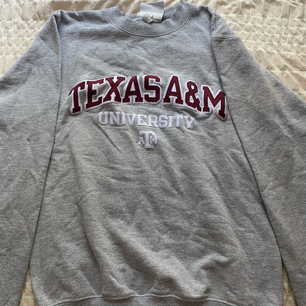 Light Grey Champion Texas A&M Crewneck